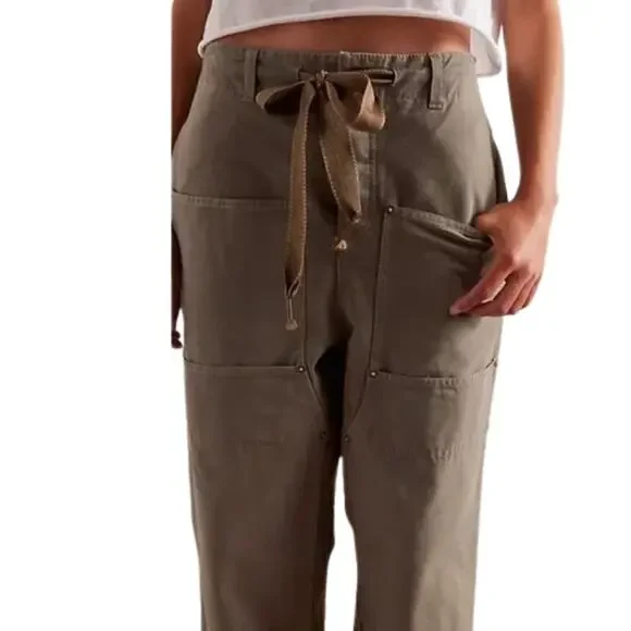 We The Free (Free People) Hayden Pull-On Pants XS Green - Picture 2 of 8